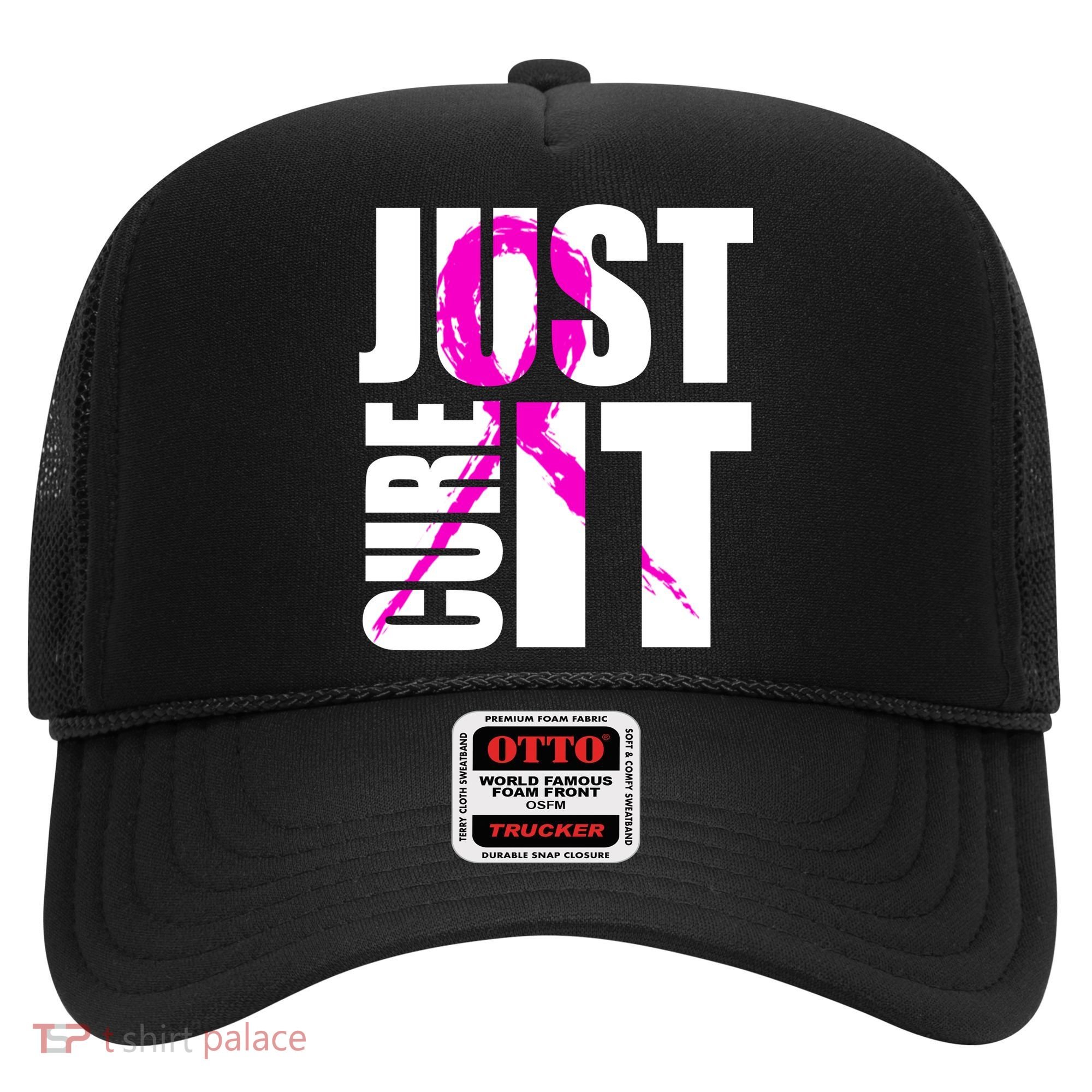 Just Cure It Breast Cancer Awareness Pink Ribbon Hat