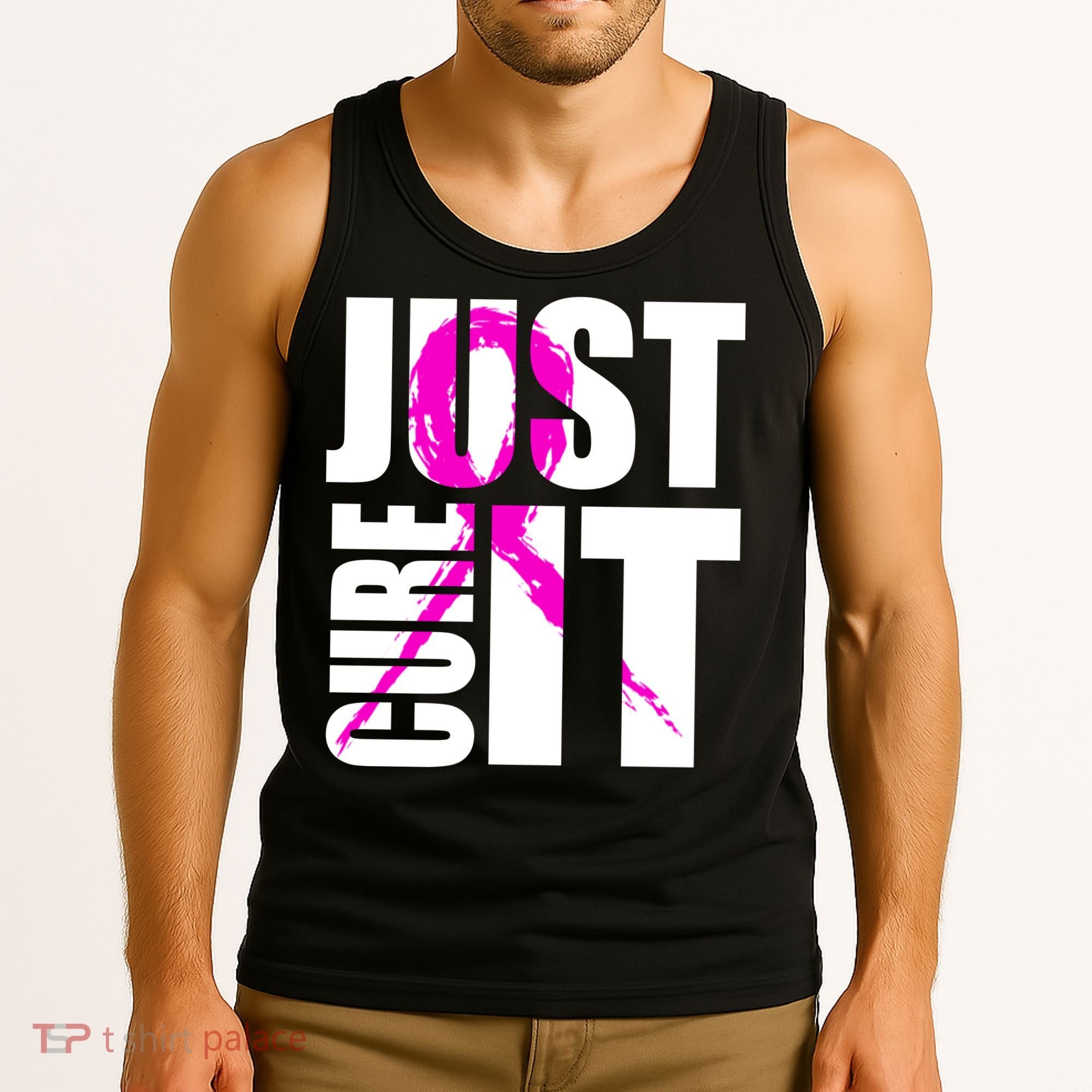 Just Cure It Breast Cancer Awareness Pink Ribbon Tank Top