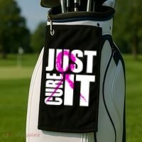 Just Cure It Breast Cancer Awareness Pink Ribbon Golf Towel thumb 2