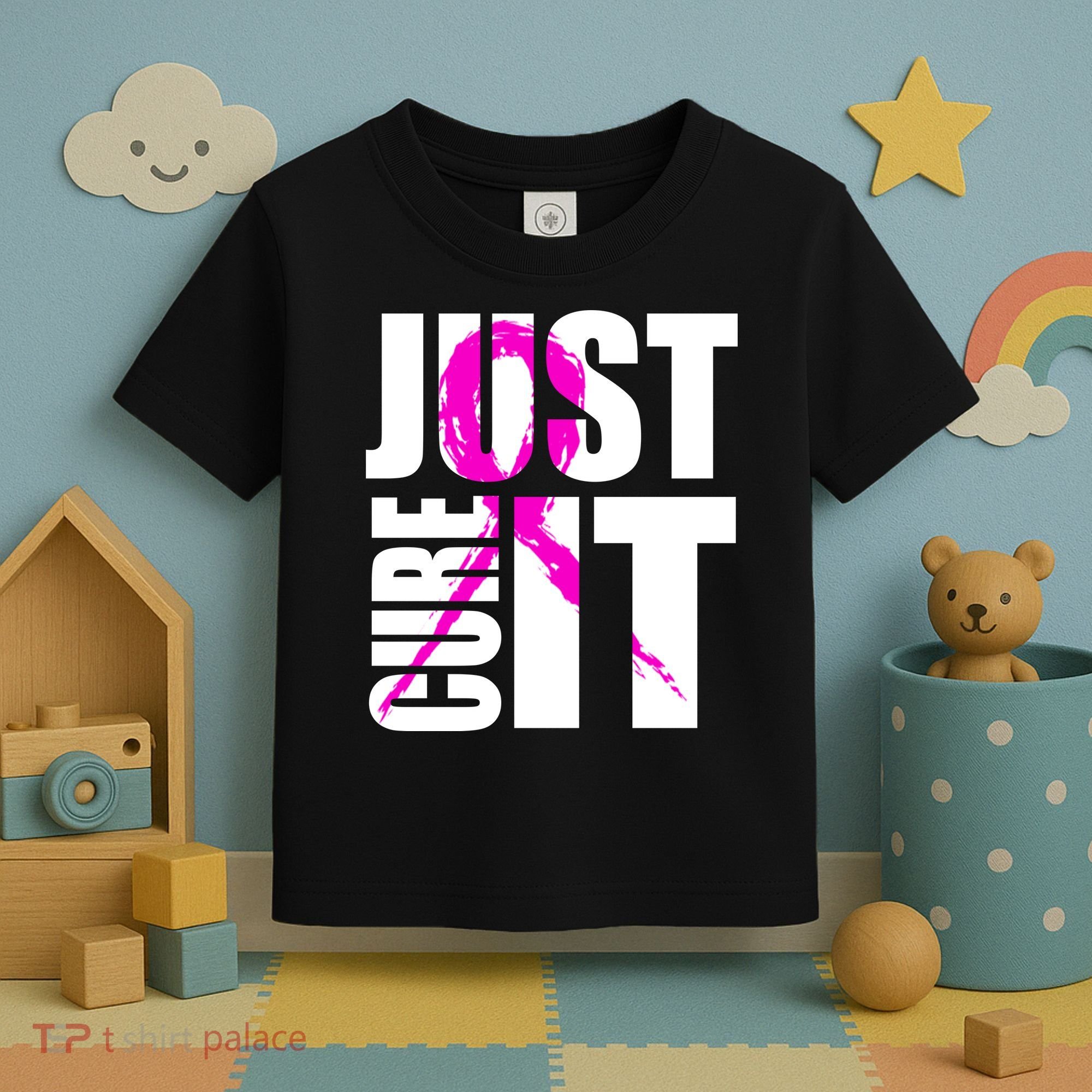 Just Cure It Breast Cancer Awareness Pink Ribbon Toddler T-Shirt