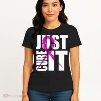 Just Cure It Breast Cancer Awareness Pink Ribbon Women's T-Shirt thumb 4