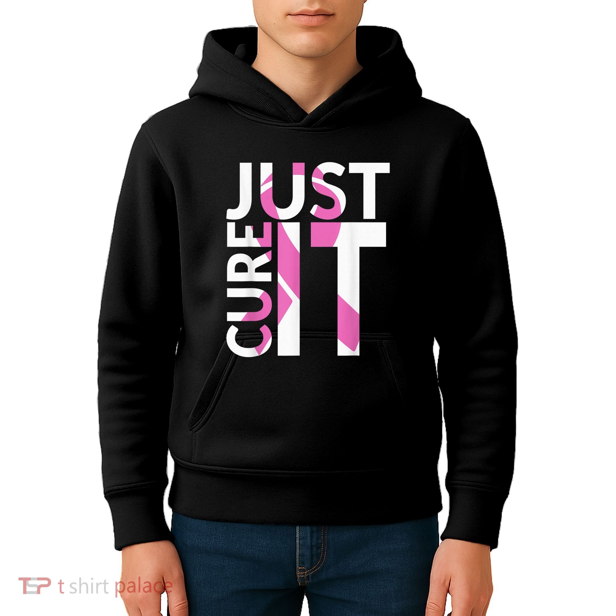 Just Cure It Breast Cancer Awareness Kids Hoodie