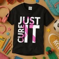 Just Cure It Breast Cancer Awareness Kids T-Shirt thumb 3