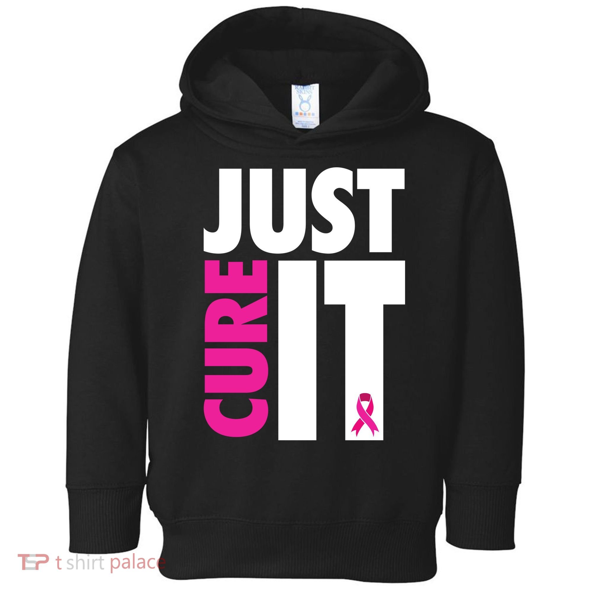 Just Cure It Breast Cancer Awareness Ribbon Toddler Hoodie