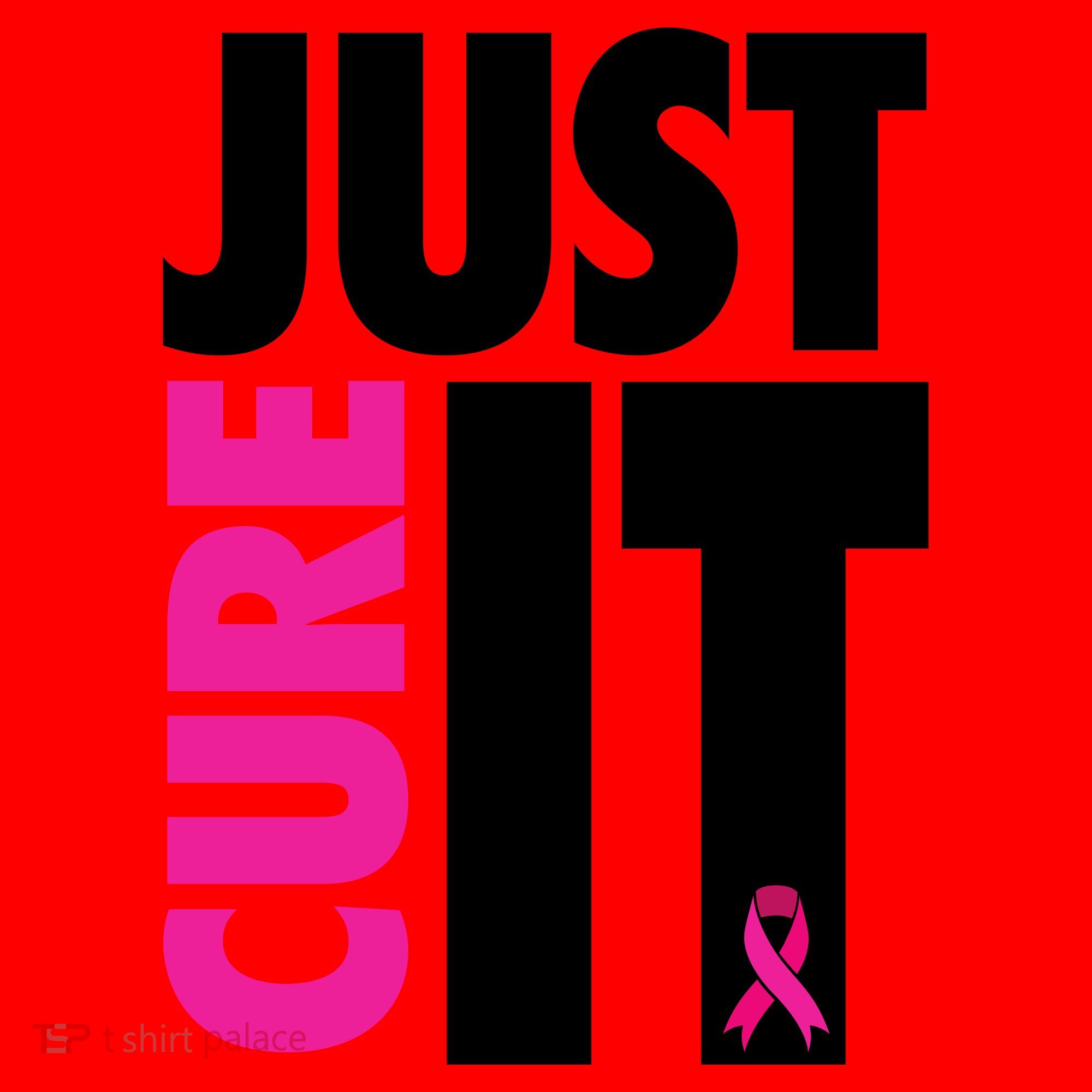 Just Cure It Breast Cancer Awareness Ribbon Santa Hat