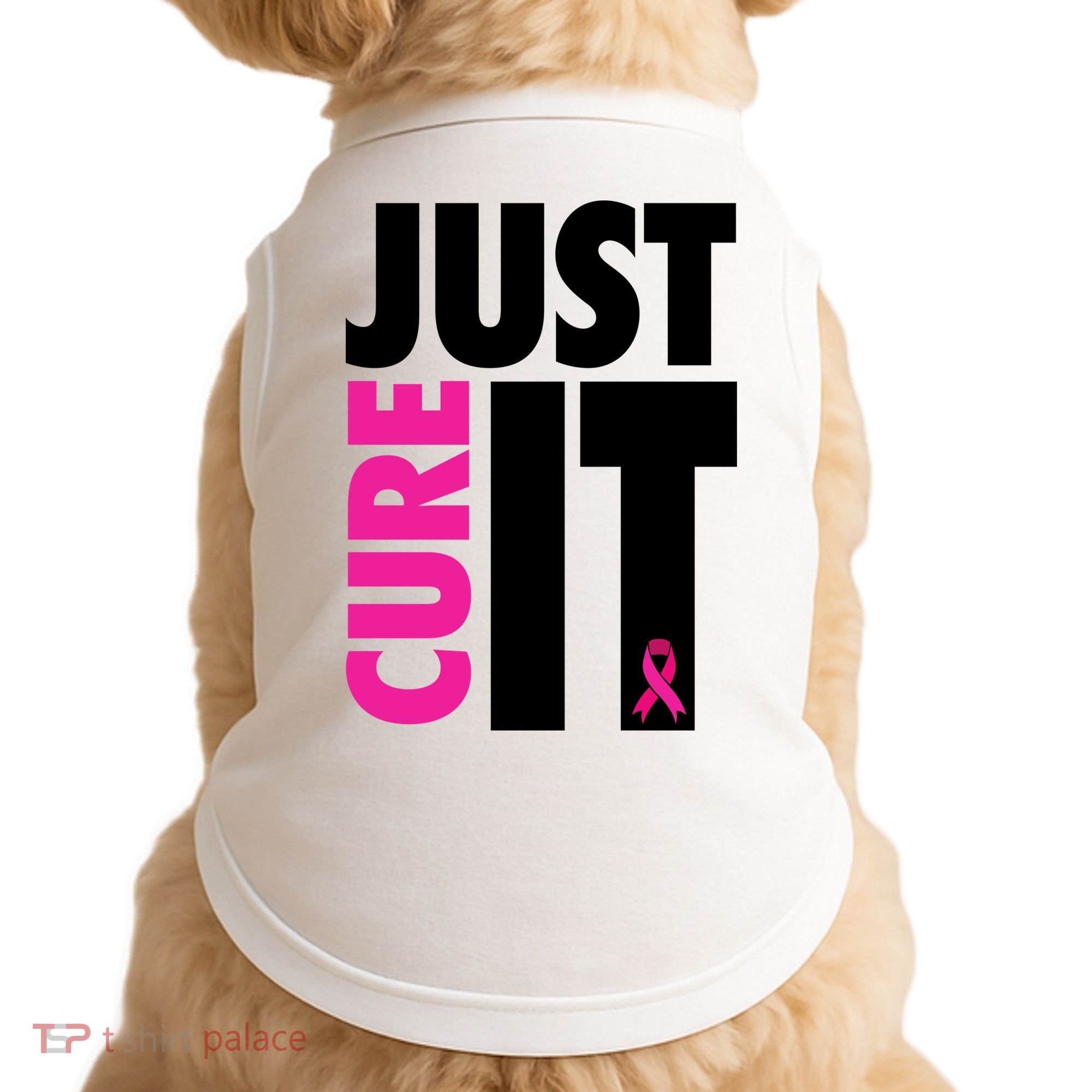 Just Cure It Breast Cancer Awareness Ribbon Doggie Tank