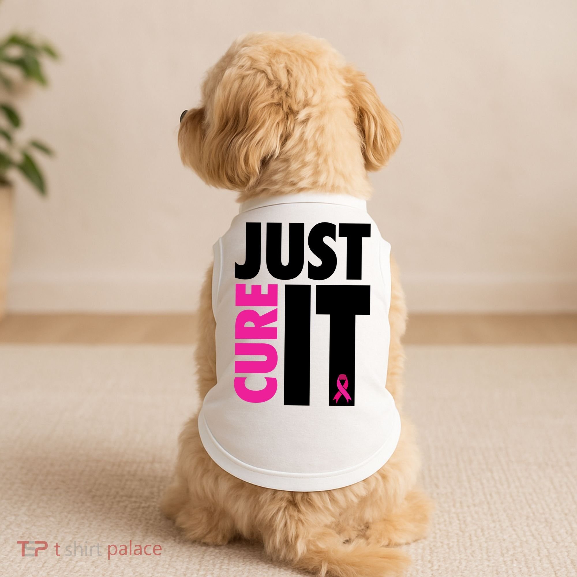 Just Cure It Breast Cancer Awareness Ribbon Doggie Tank