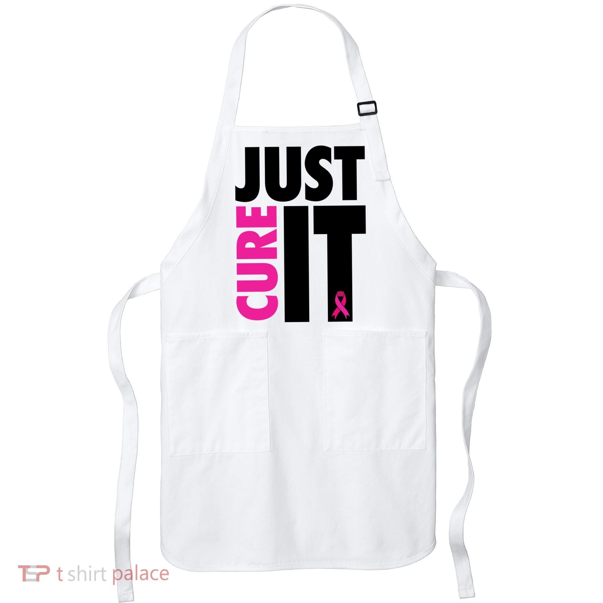 Just Cure It Breast Cancer Awareness Ribbon Apron