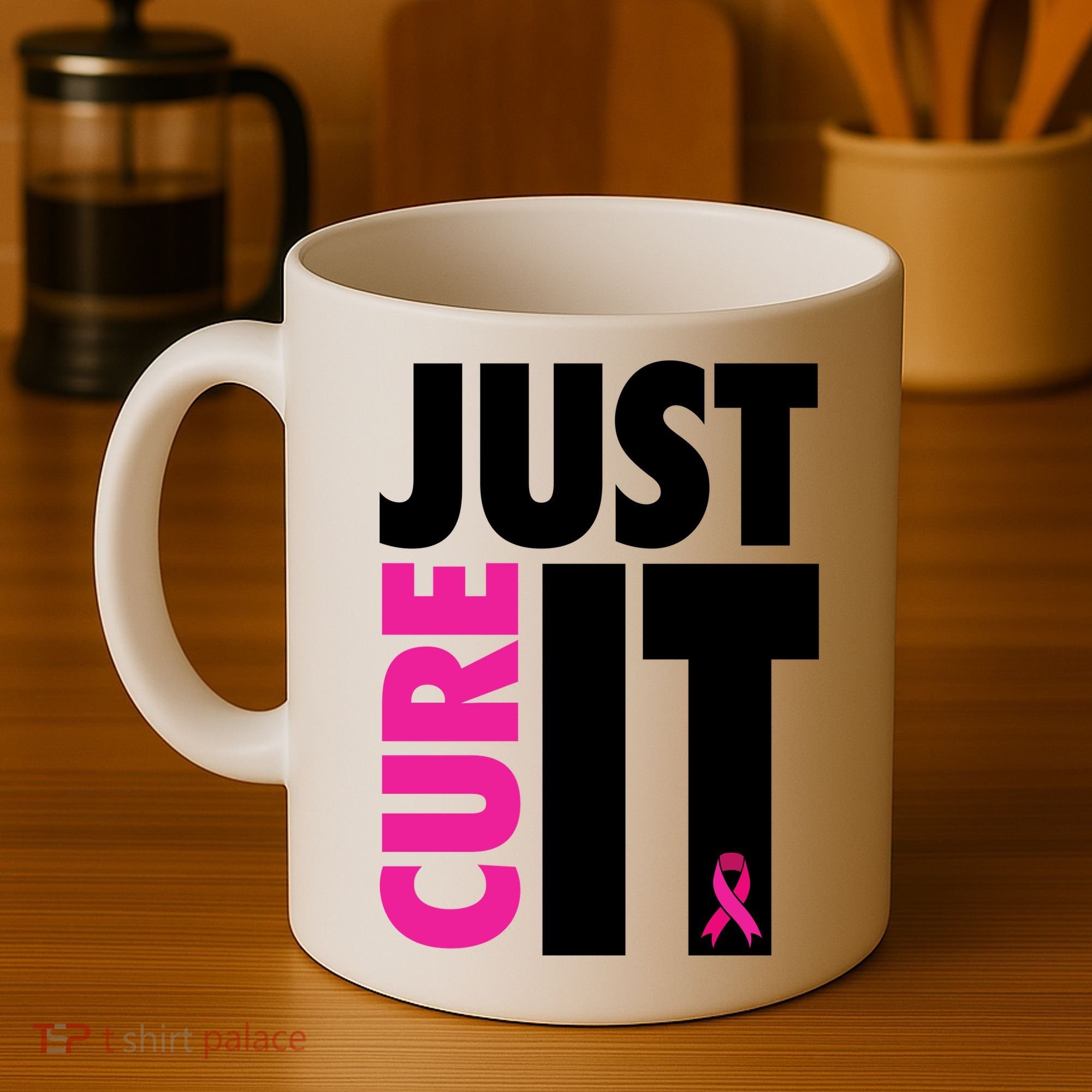 Just Cure It Breast Cancer Awareness Ribbon Coffee Mug