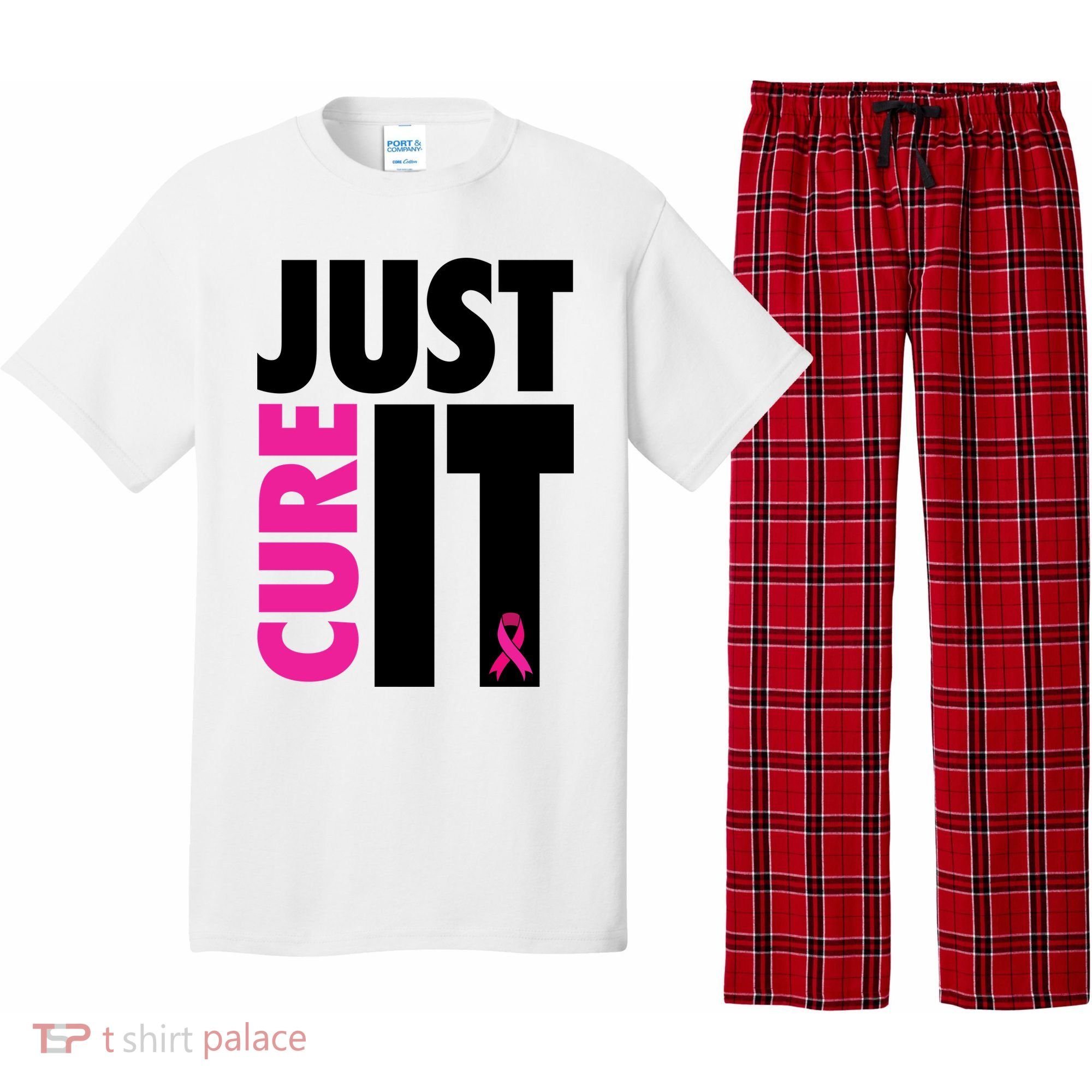 Just Cure It Breast Cancer Awareness Ribbon Pajama Set