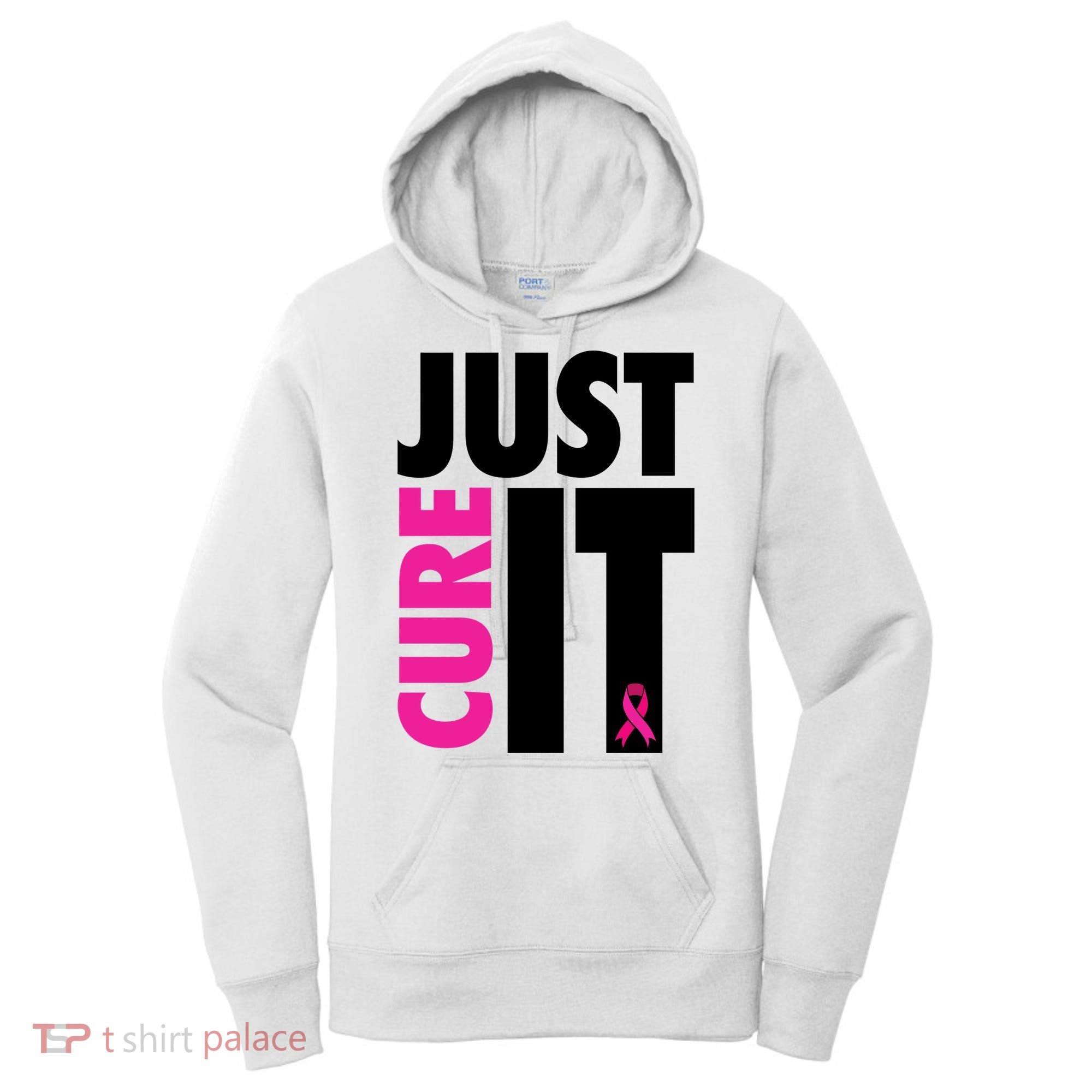 Just Cure It Breast Cancer Awareness Ribbon Women's Hoodie