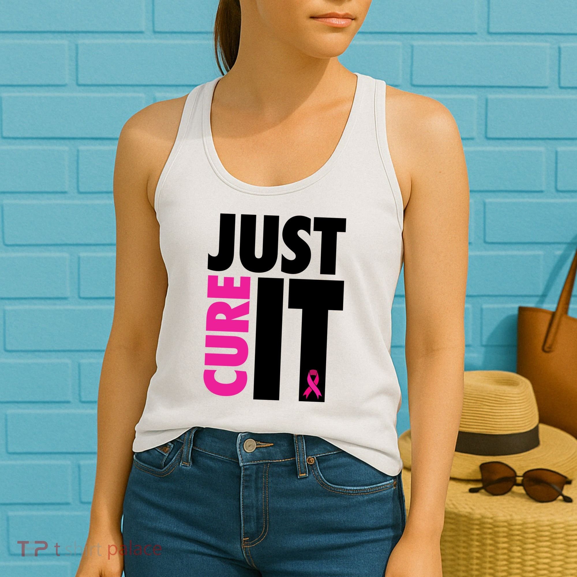 Just Cure It Breast Cancer Awareness Ribbon Women's Tank Top