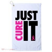 Just Cure It Breast Cancer Awareness Ribbon Golf Towel thumb 0