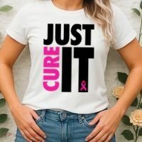 Just Cure It Breast Cancer Awareness Ribbon Women's T-Shirt thumb 2