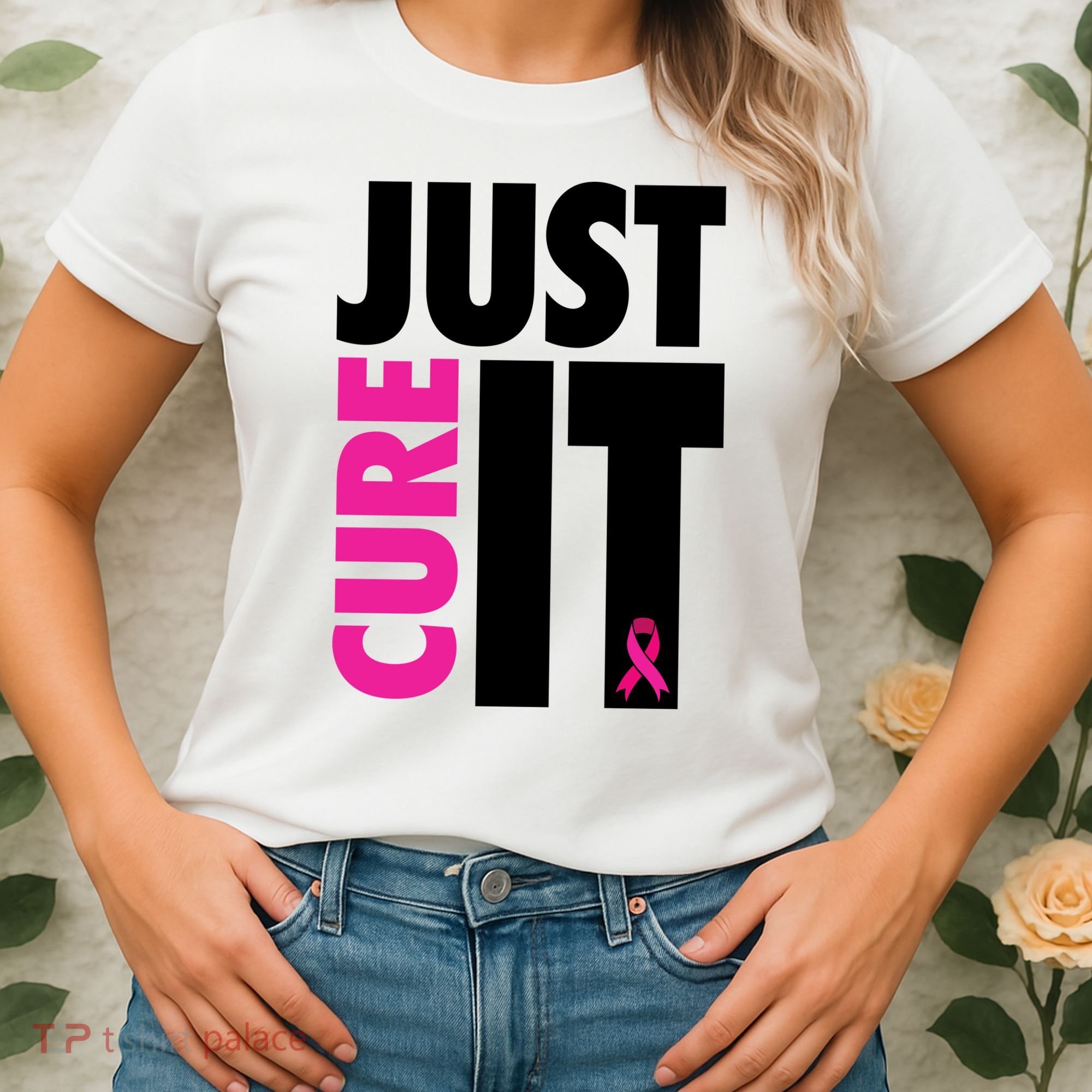 Just Cure It Breast Cancer Awareness Ribbon Women's T-Shirt