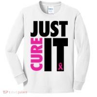 Just Cure It Breast Cancer Awareness Ribbon Kids Long Sleeve Shirt thumb 0