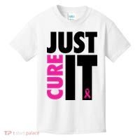 Just Cure It Breast Cancer Awareness Ribbon Kids T-Shirt thumb 0