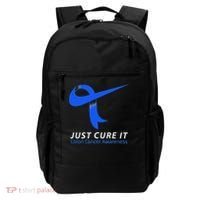 Just Cure It Blue Ribbon Warrior Colon Cancer Awareness Backpack thumb 0