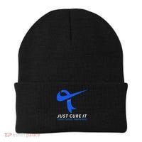 Just Cure It Blue Ribbon Warrior Colon Cancer Awareness Beanie thumb 0