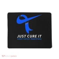 Just Cure It Blue Ribbon Warrior Colon Cancer Awareness Mousepad thumb 0