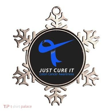 Just Cure It Blue Ribbon Warrior Colon Cancer Awareness Ornament