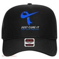 Just Cure It Blue Ribbon Warrior Colon Cancer Awareness Hat thumb 0