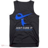 Just Cure It Blue Ribbon Warrior Colon Cancer Awareness Tank Top thumb 0