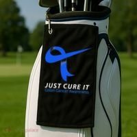 Just Cure It Blue Ribbon Warrior Colon Cancer Awareness Golf Towel thumb 2