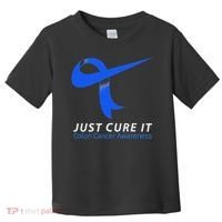 Just Cure It Blue Ribbon Warrior Colon Cancer Awareness Toddler T-Shirt thumb 0