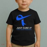 Just Cure It Blue Ribbon Warrior Colon Cancer Awareness Toddler T-Shirt thumb 2