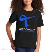 Just Cure It Blue Ribbon Warrior Colon Cancer Awareness Kids T-Shirt thumb 2