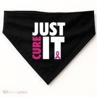 Just Cure It Breast Cancer Awareness Pink Ribbon USA-Made Doggie Bandana thumb 0