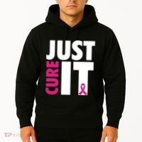 Just Cure It Breast Cancer Awareness Pink Ribbon Hoodie thumb 2