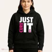 Just Cure It Breast Cancer Awareness Pink Ribbon Hoodie thumb 5