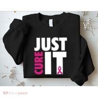 Just Cure It Breast Cancer Awareness Pink Ribbon Sweatshirt thumb 2
