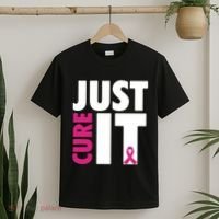 Just Cure It Breast Cancer Awareness Pink Ribbon T-Shirt thumb 2