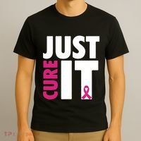Just Cure It Breast Cancer Awareness Pink Ribbon T-Shirt thumb 3