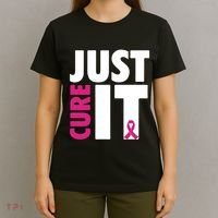 Just Cure It Breast Cancer Awareness Pink Ribbon T-Shirt thumb 4