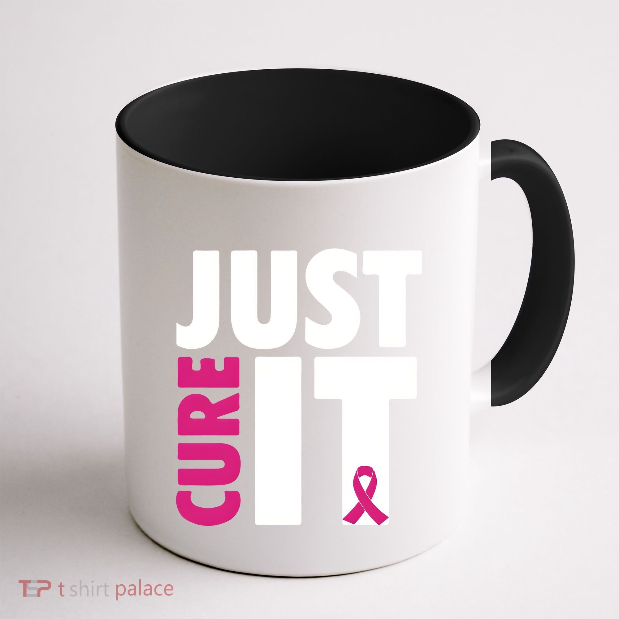 Just Cure It Breast Cancer Awareness Pink Ribbon Coffee Mug
