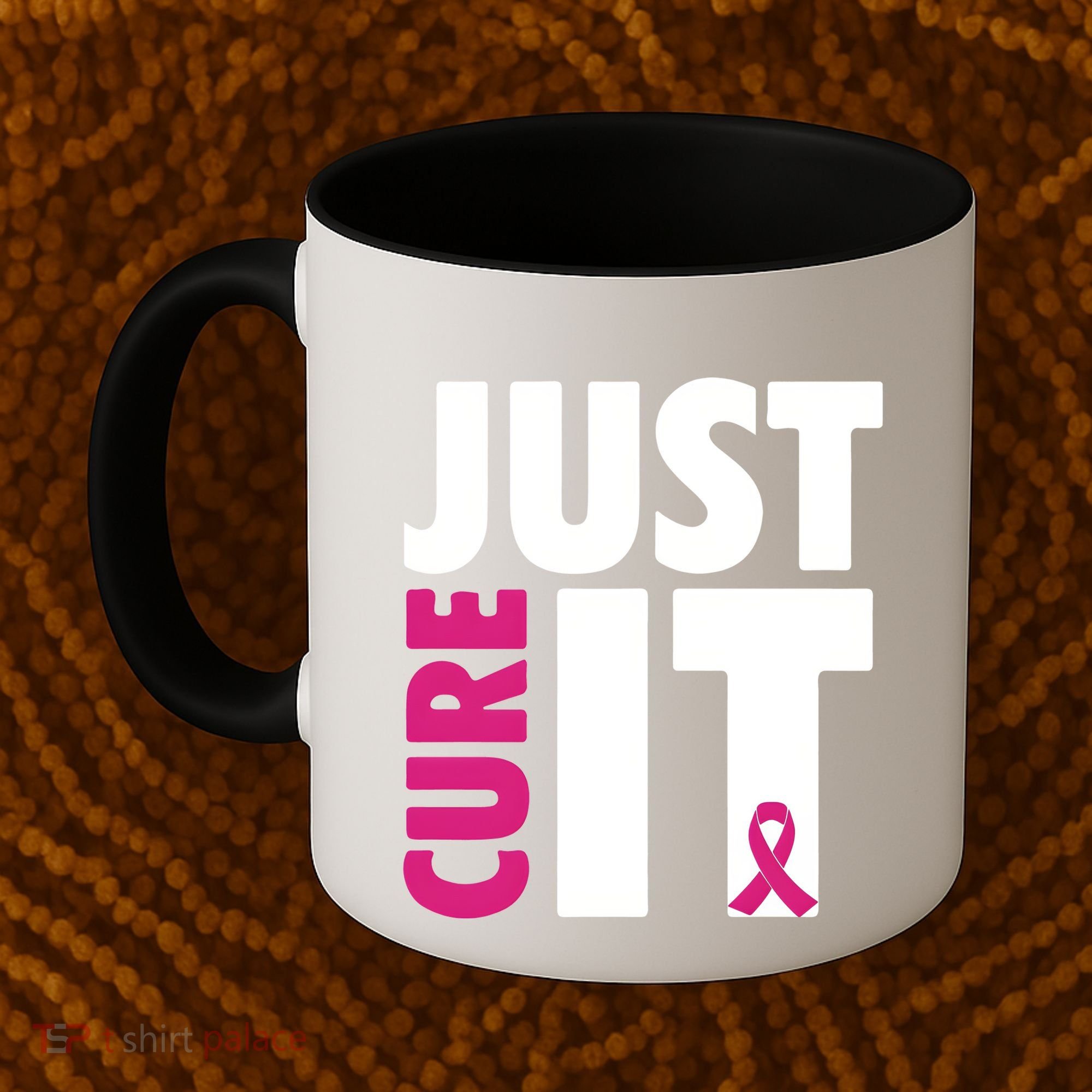 Just Cure It Breast Cancer Awareness Pink Ribbon Coffee Mug