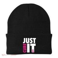 Just Cure It Breast Cancer Awareness Pink Ribbon Beanie thumb 0