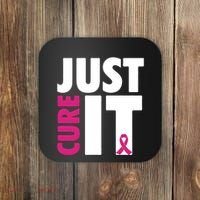 Just Cure It Breast Cancer Awareness Pink Ribbon Coaster thumb 0