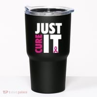 Just Cure It Breast Cancer Awareness Pink Ribbon Tumbler thumb 0