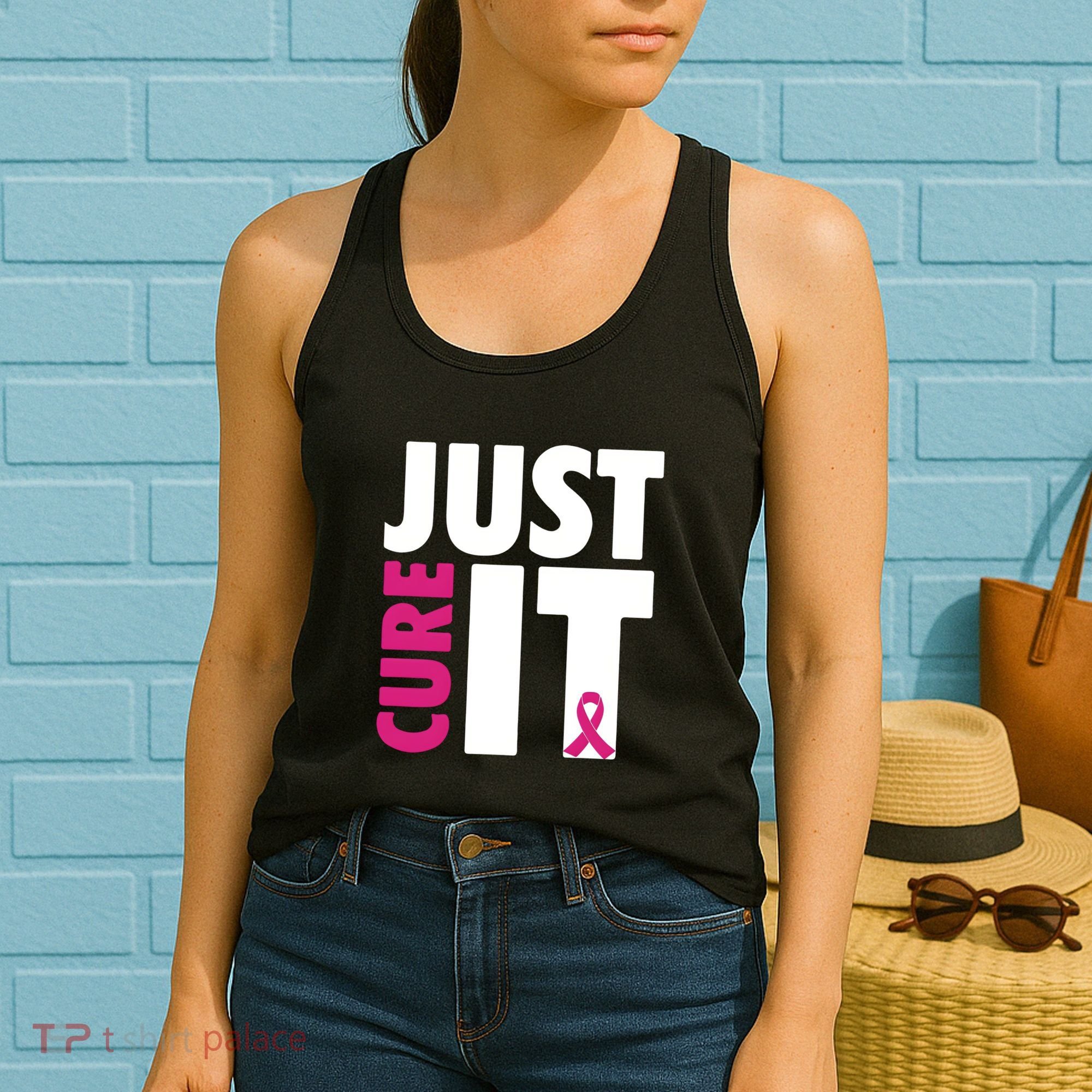 Just Cure It Breast Cancer Awareness Pink Ribbon Women's Tank Top
