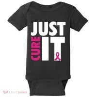 Just Cure It Breast Cancer Awareness Pink Ribbon Baby Bodysuit thumb 0