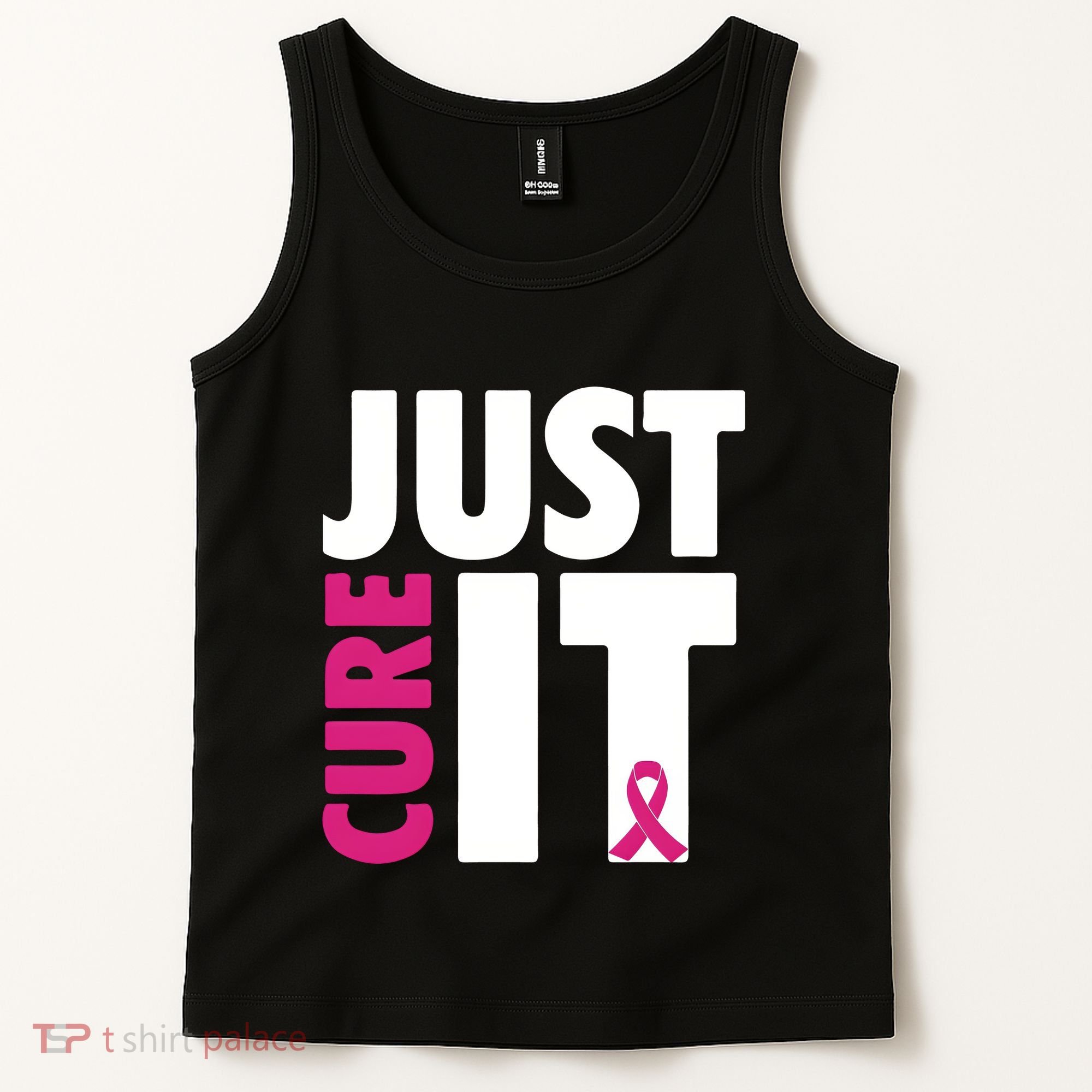 Just Cure It Breast Cancer Awareness Pink Ribbon Tank Top