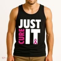 Just Cure It Breast Cancer Awareness Pink Ribbon Tank Top thumb 3