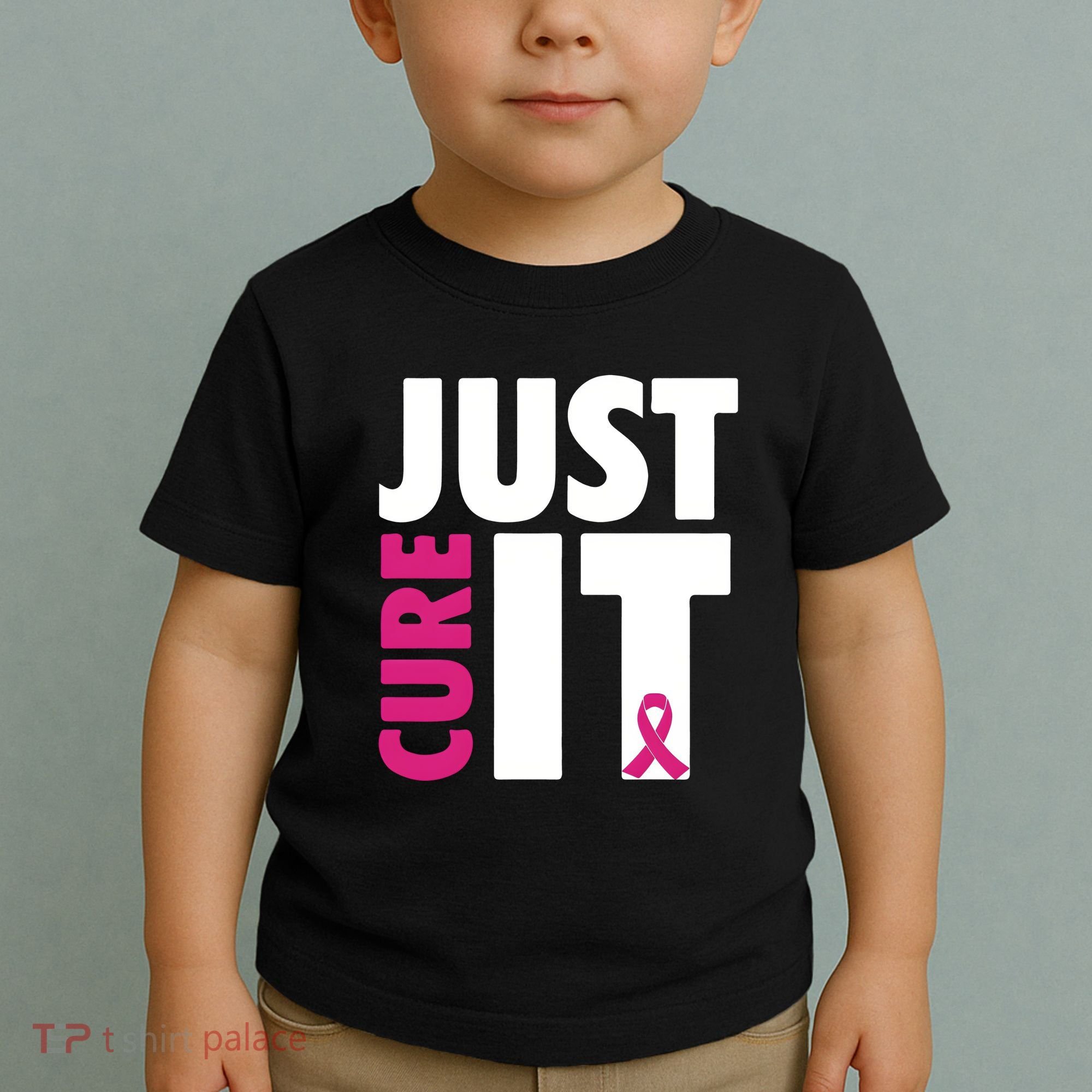 Just Cure It Breast Cancer Awareness Pink Ribbon Toddler T-Shirt