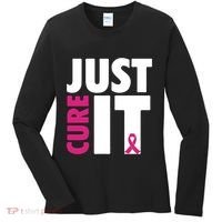 Just Cure It Breast Cancer Awareness Pink Ribbon Women's Long Sleeve Shirt thumb 0