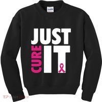 Just Cure It Breast Cancer Awareness Pink Ribbon Kids Sweatshirt thumb 0